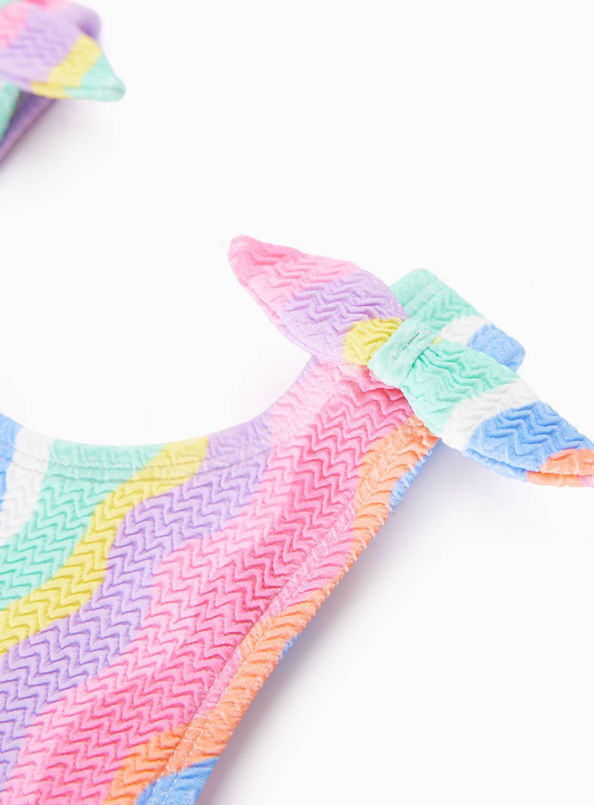 Rainbow Wave Print Crinkle Texture Swimsuit 3-4 years - Image 2